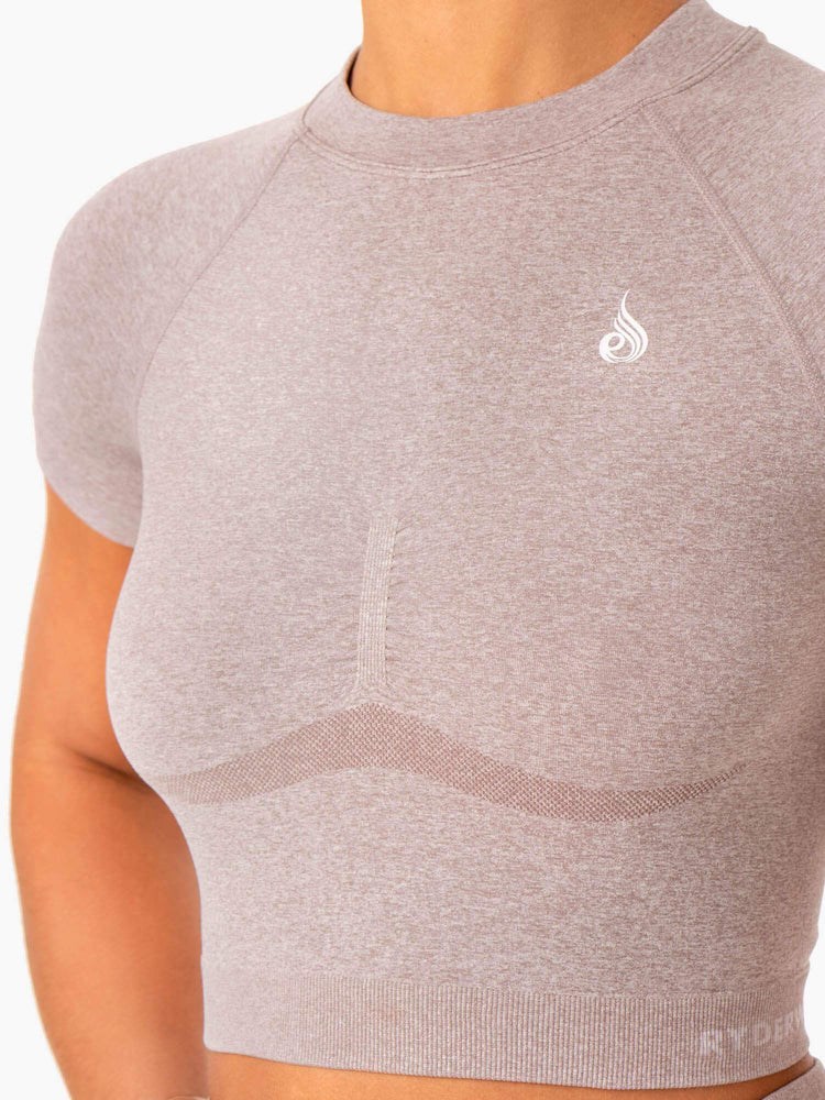 Ryderwear Sculpt Seamless T-Shirt Mushroom Marl | LXQ-796314