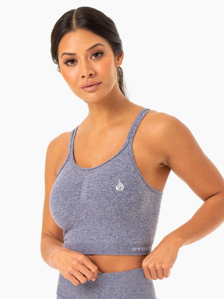 Ryderwear Sculpt Seamless Tank Marinblå | DCE-082394