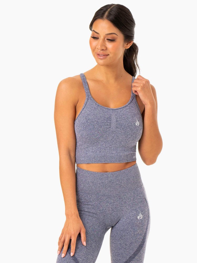 Ryderwear Sculpt Seamless Tank Marinblå | DCE-082394