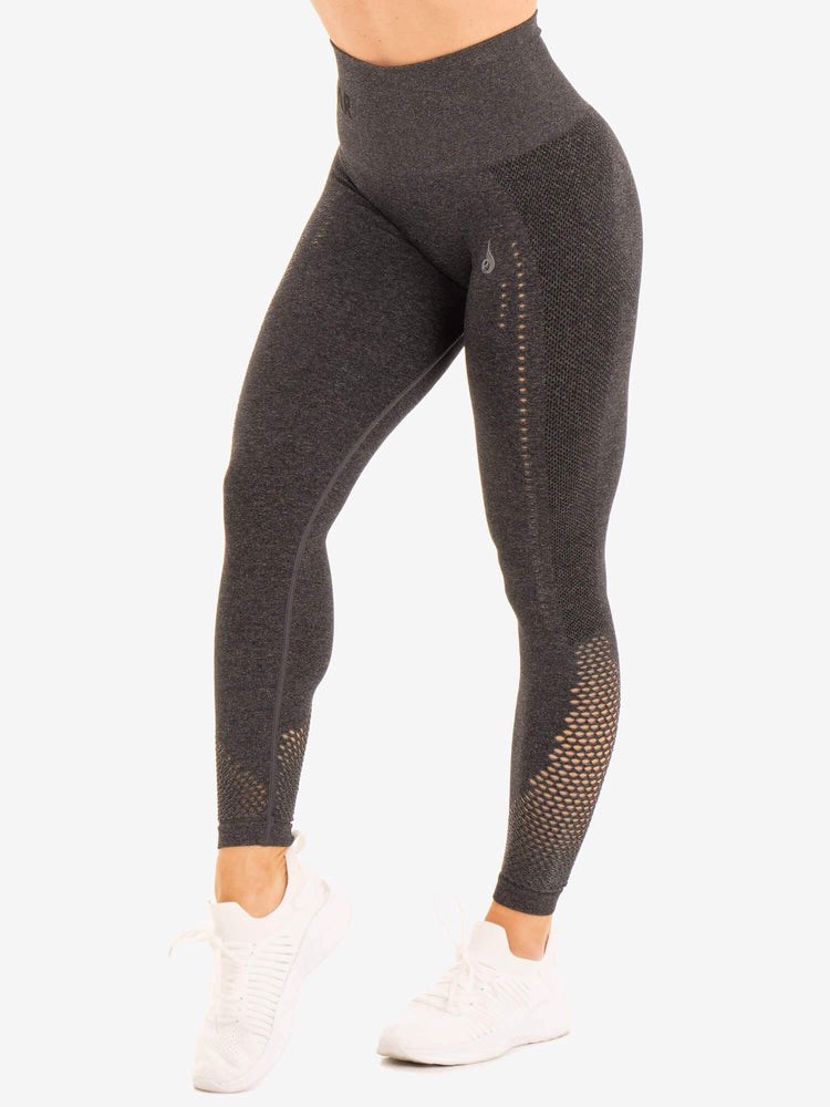 Ryderwear Seamless Staples Leggings Charcoal Marl | QUP-709825