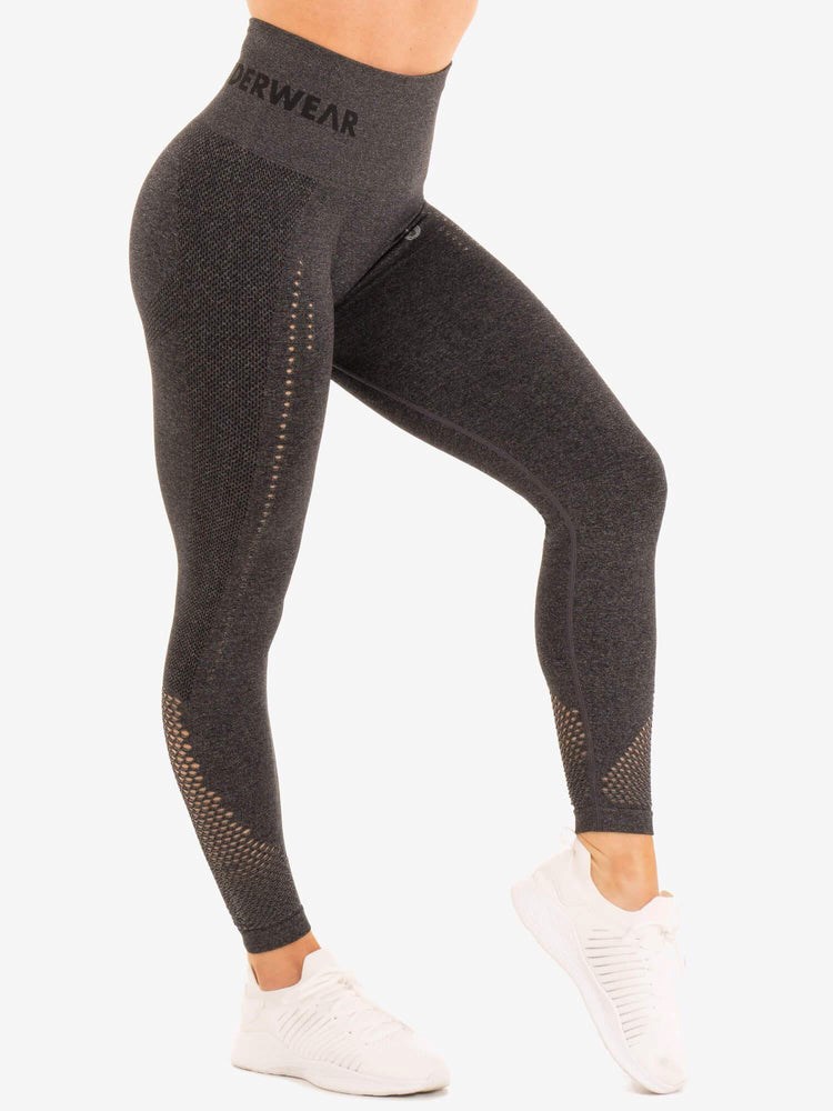 Ryderwear Seamless Staples Leggings Charcoal Marl | QUP-709825