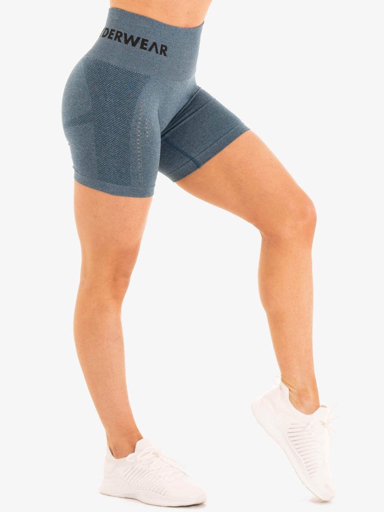 Ryderwear Seamless Staples Shorts Teal Marl | ABI-759263