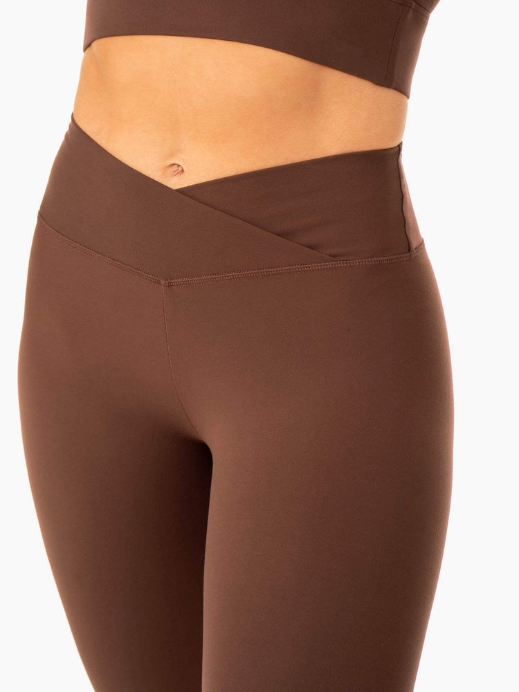 Ryderwear Serene Cross Over Scrunch Leggings Choklad | GHZ-748921