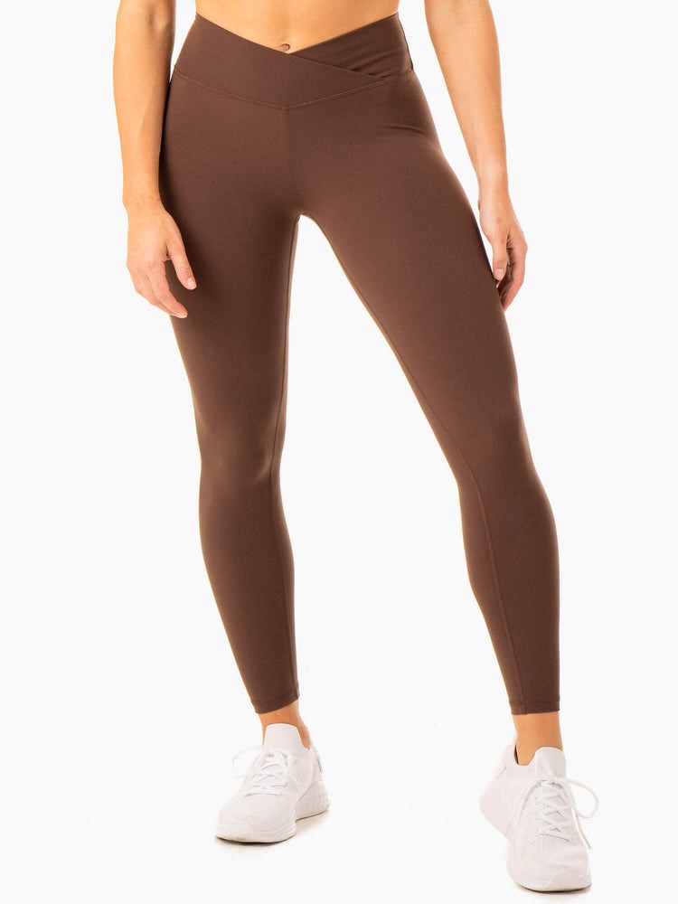 Ryderwear Serene Cross Over Scrunch Leggings Choklad | GHZ-748921