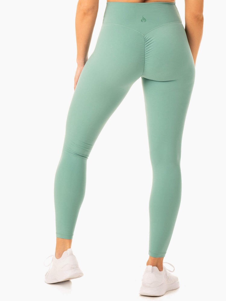 Ryderwear Serene Cross Over Scrunch Leggings Gröna | GNC-368257