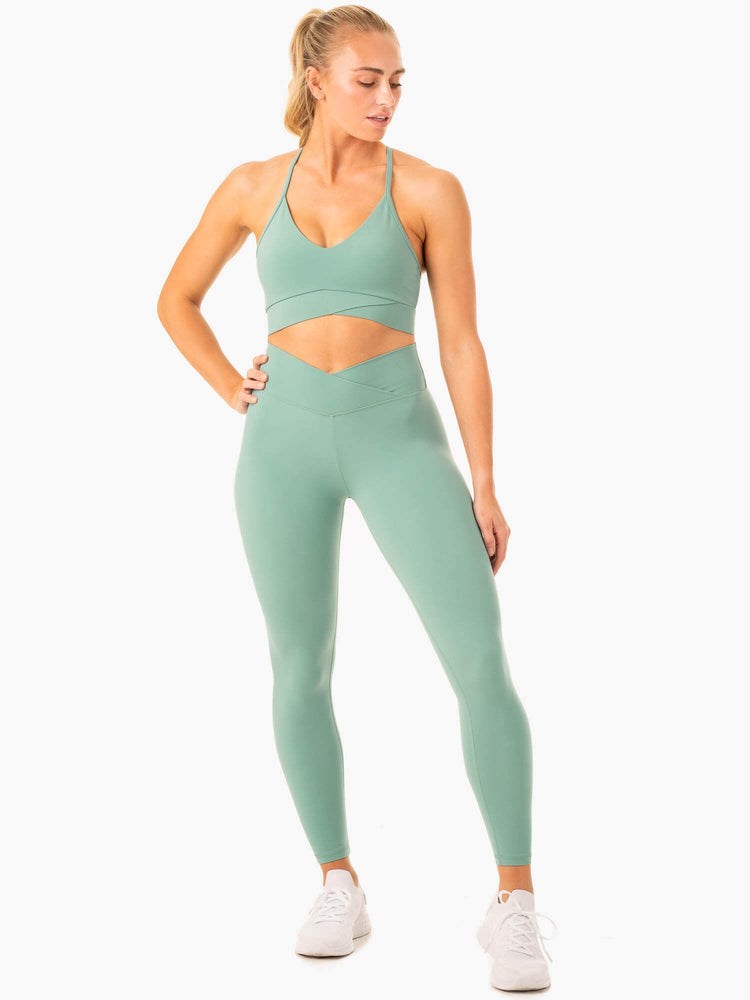 Ryderwear Serene Cross Over Scrunch Leggings Gröna | GNC-368257