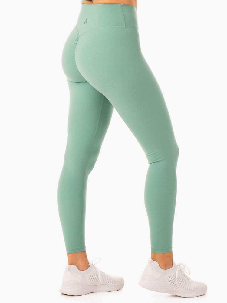 Ryderwear Serene Cross Over Scrunch Leggings Gröna | GNC-368257