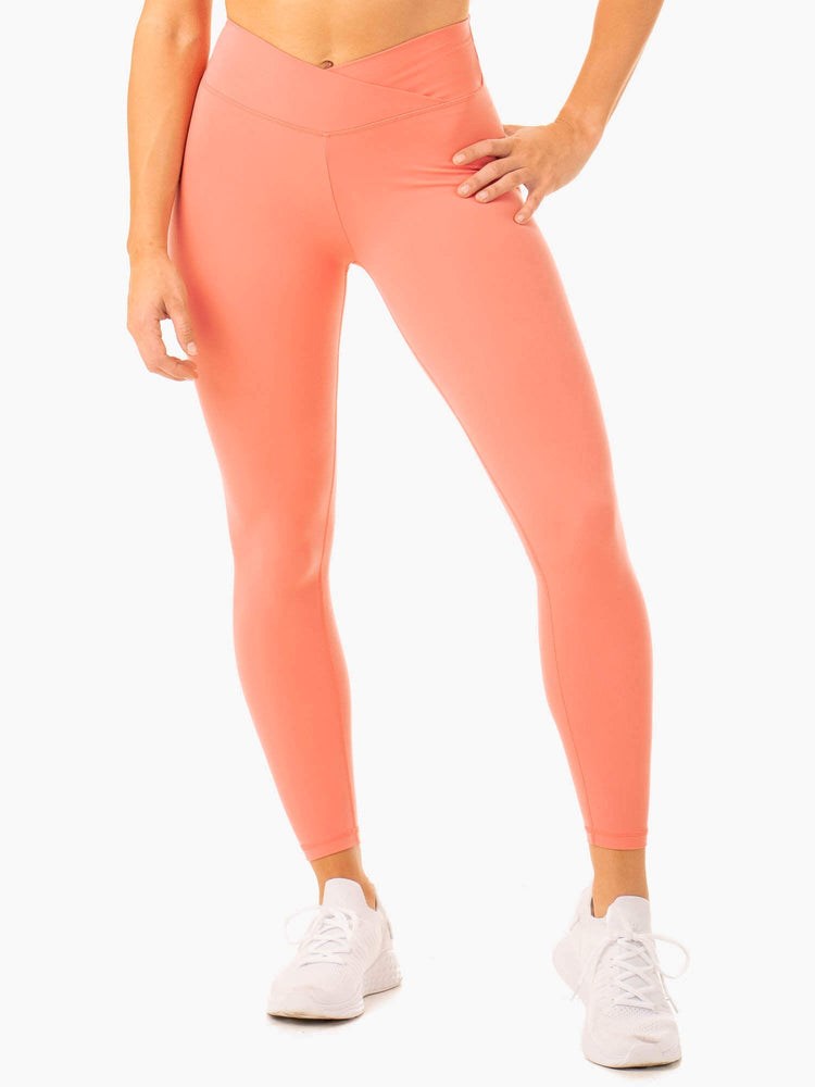 Ryderwear Serene Cross Over Scrunch Leggings Rosa Rosa | PQO-943027