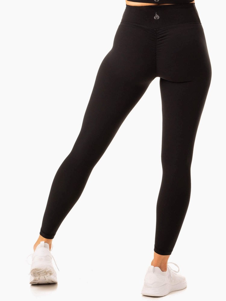 Ryderwear Serene Cross Over Scrunch Leggings Svarta | RSM-305981