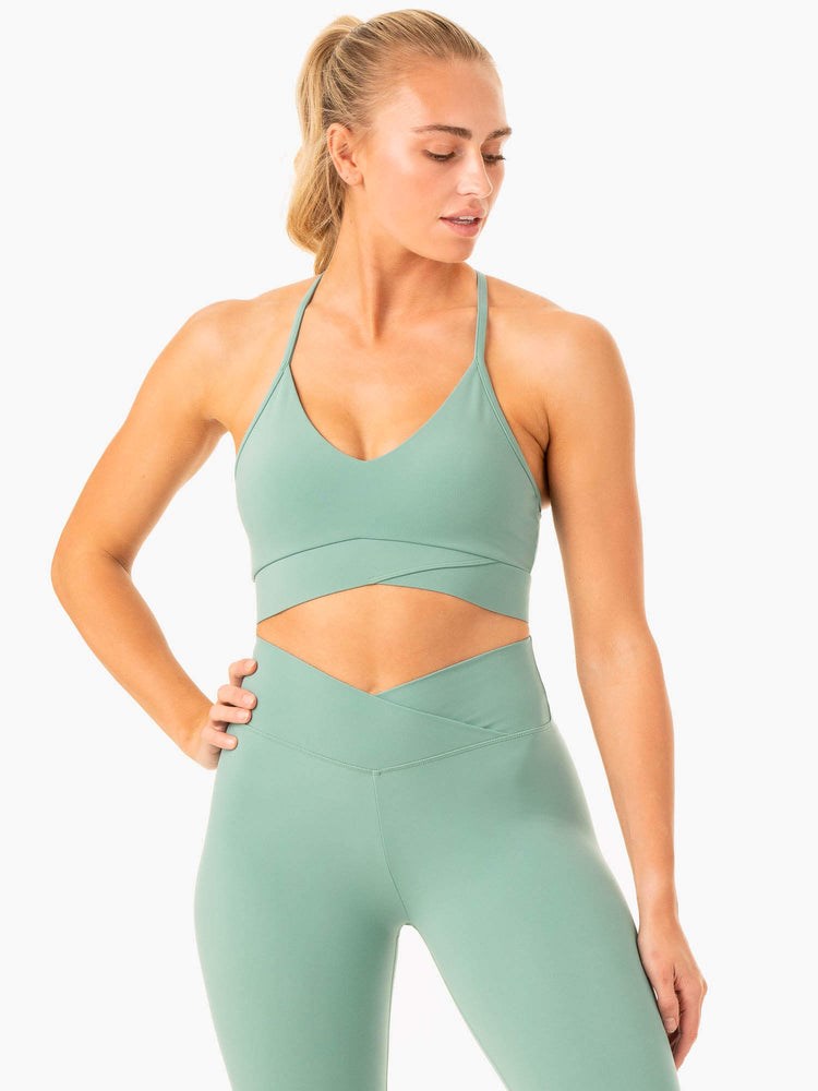 Ryderwear Serene Cross Over Sports Bra Gröna | RPD-634125