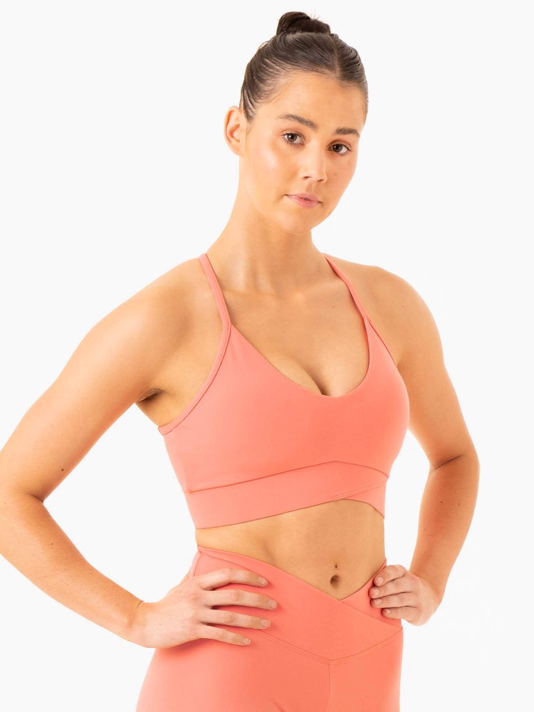 Ryderwear Serene Cross Over Sports Bra Rosa Rosa | FJX-169280