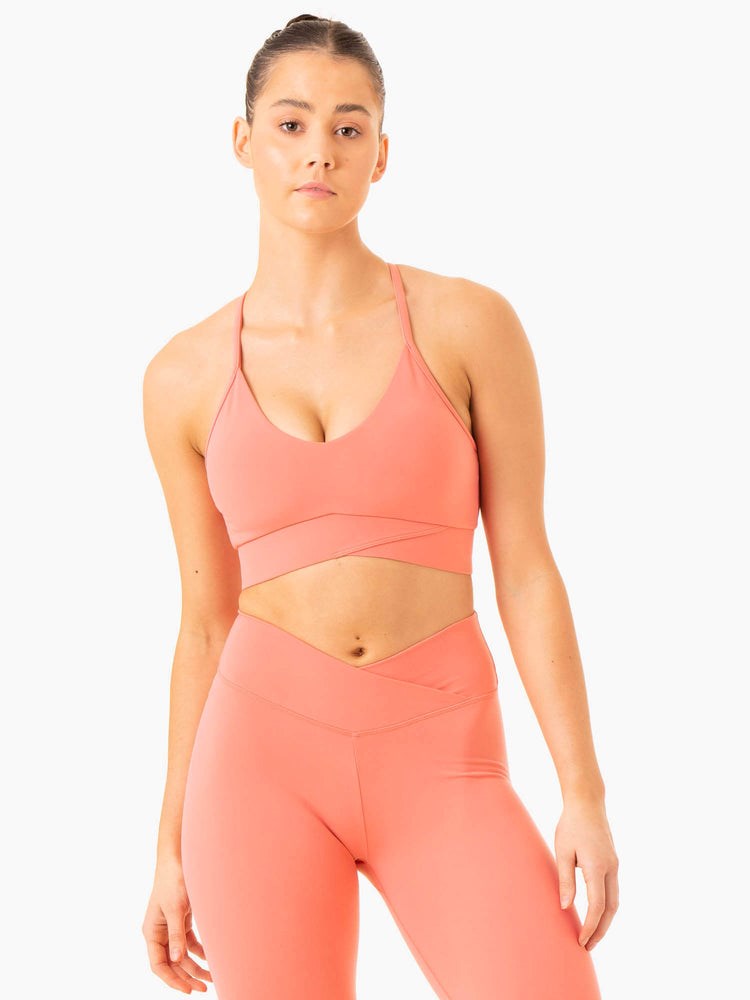 Ryderwear Serene Cross Over Sports Bra Rosa Rosa | FJX-169280