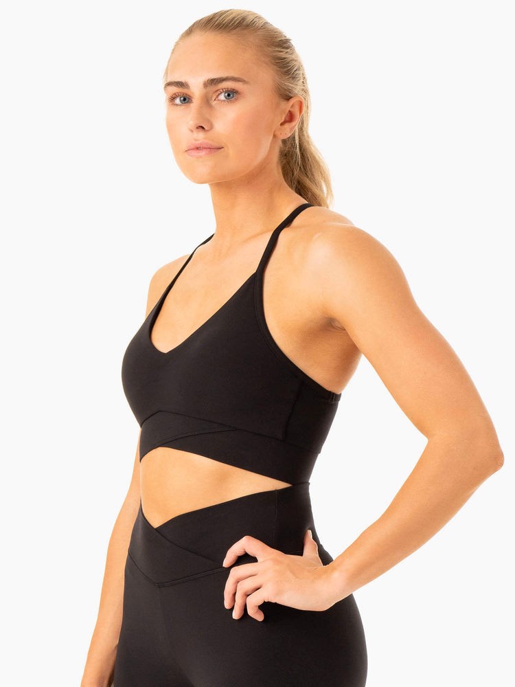 Ryderwear Serene Cross Over Sports Bra Svarta | FPV-790416