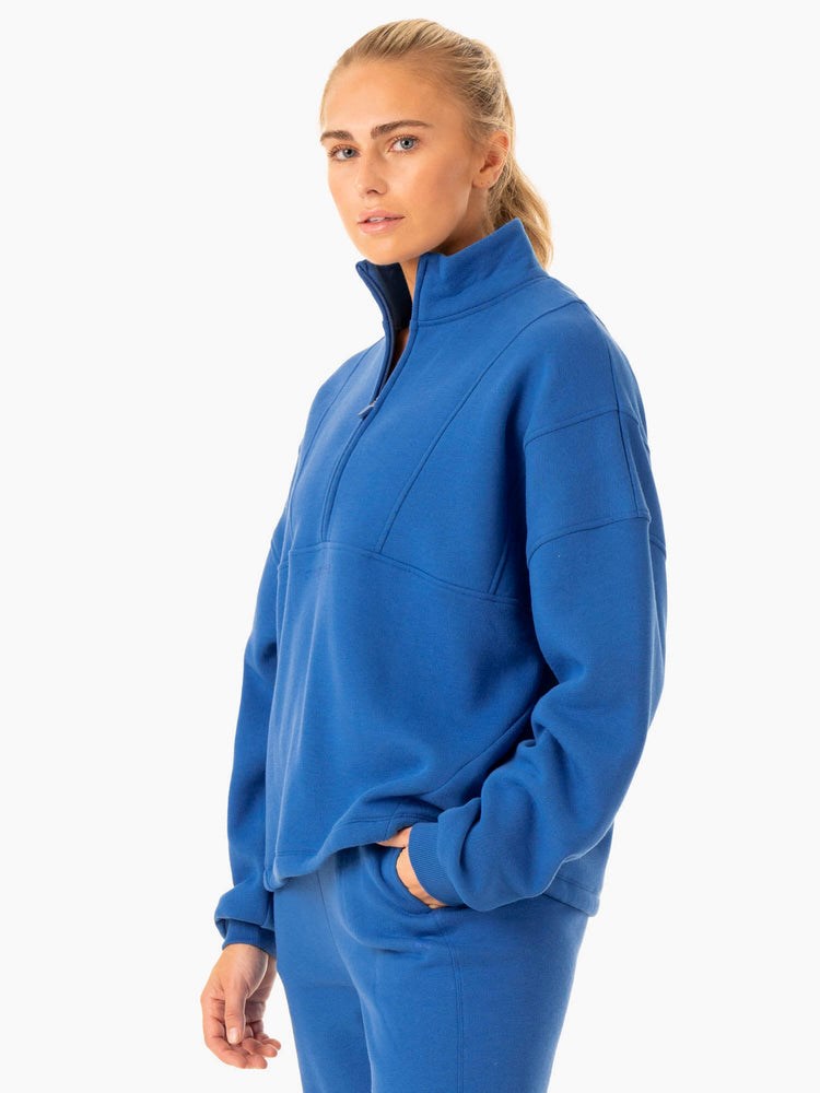 Ryderwear Sideline Half Zip Jumper Blå | BZF-149273