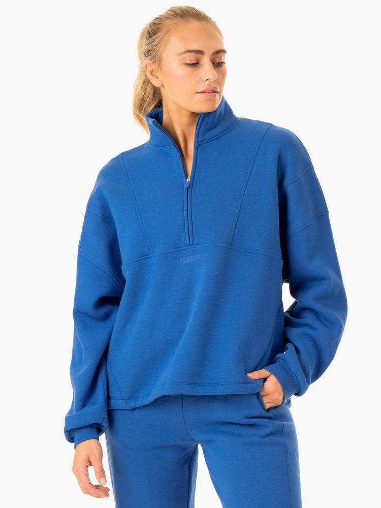 Ryderwear Sideline Half Zip Jumper Blå | BZF-149273