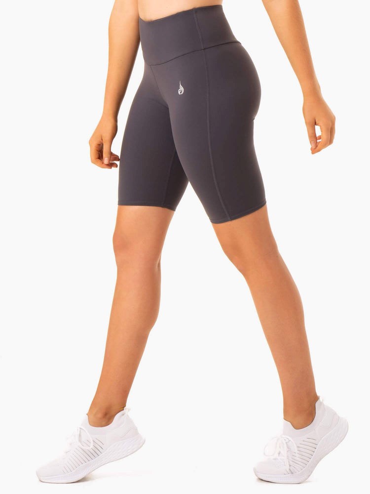 Ryderwear Staples Scrunch Bum Bike Shorts Charcoal | DCR-187643