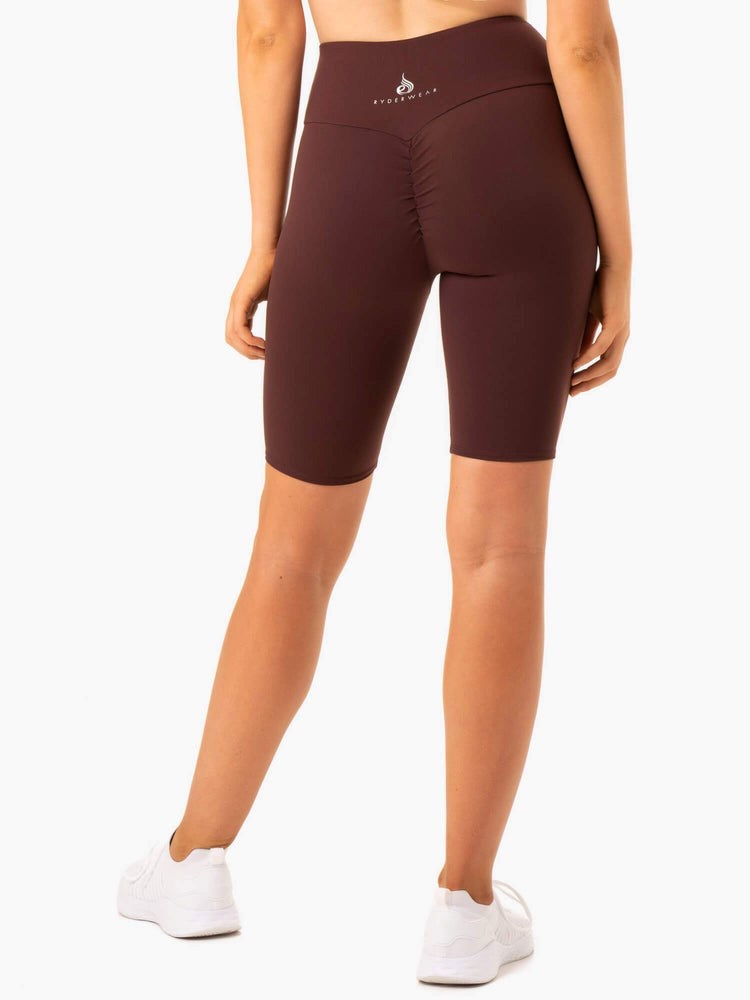 Ryderwear Staples Scrunch Bum Bike Shorts Choklad | SDC-306927