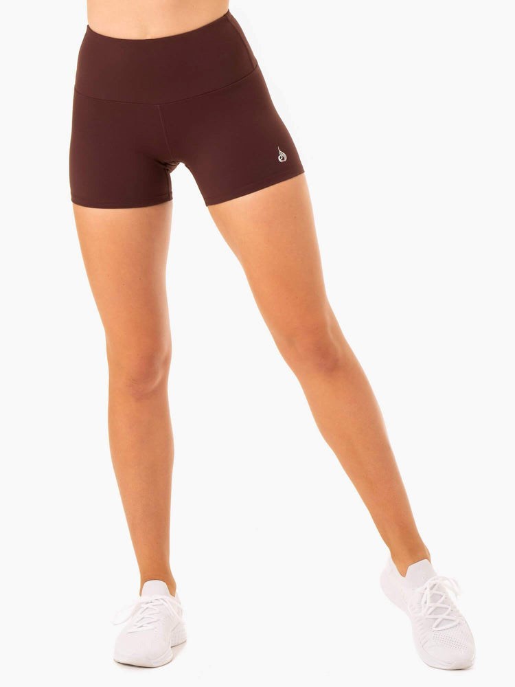 Ryderwear Staples Scrunch Bum Booty Shorts Choklad | UDN-296753