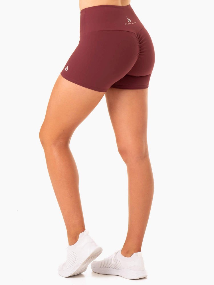 Ryderwear Staples Scrunch Bum Booty Shorts Vinröda | WKT-385047