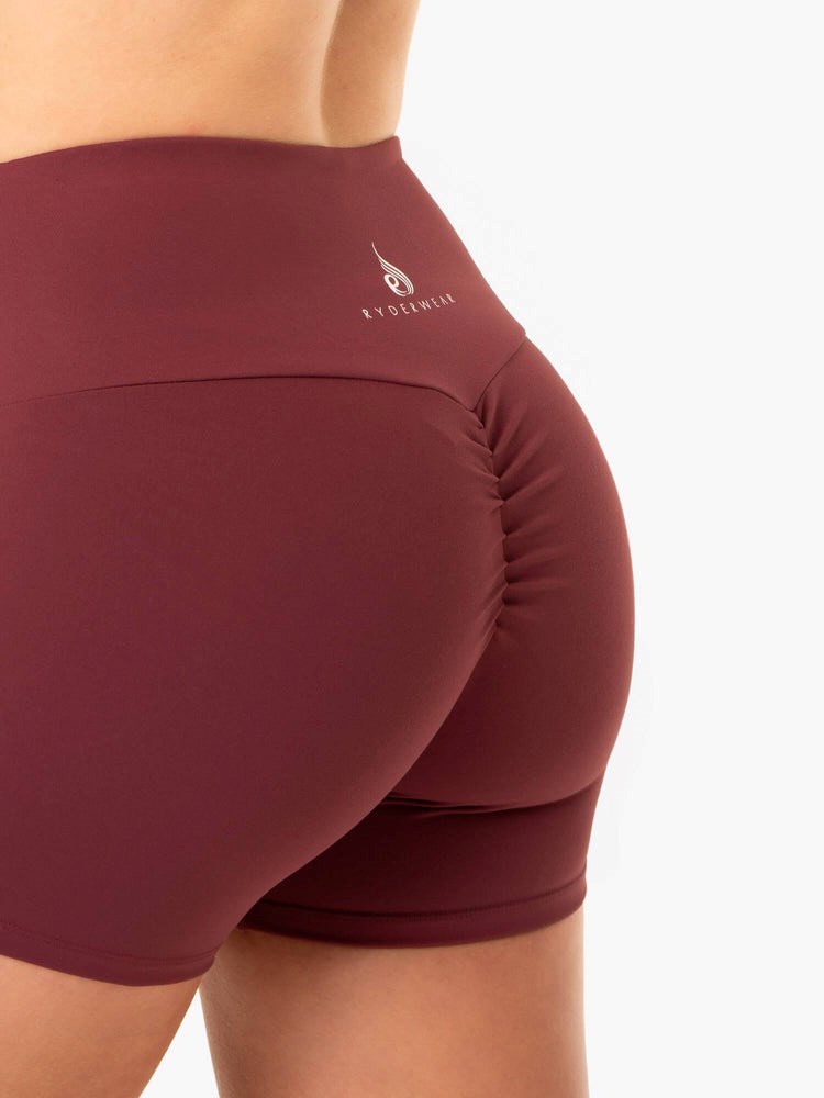 Ryderwear Staples Scrunch Bum Booty Shorts Vinröda | WKT-385047