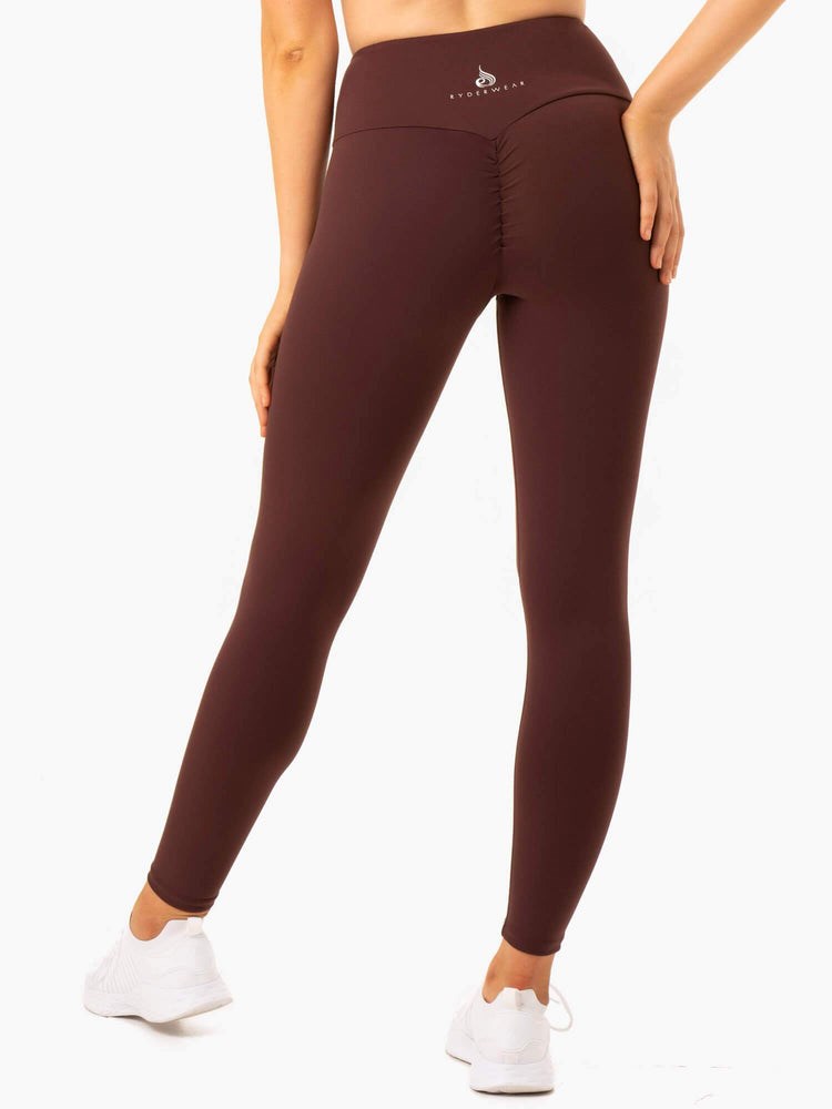 Ryderwear Staples Scrunch Bum Leggings Choklad | OIE-209351