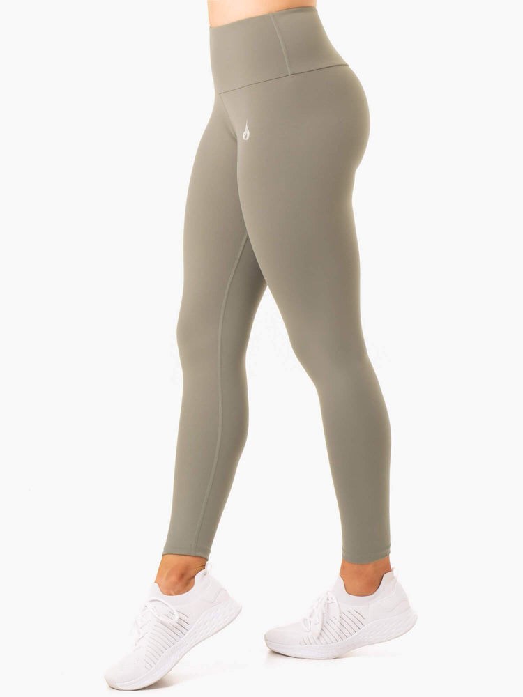 Ryderwear Staples Scrunch Bum Leggings Khaki | QOU-354716