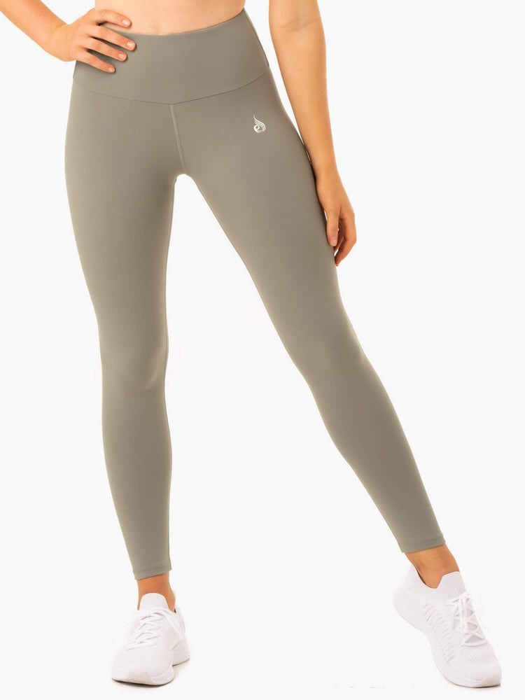 Ryderwear Staples Scrunch Bum Leggings Khaki | QOU-354716