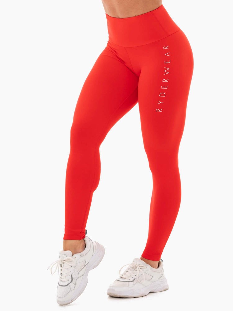 Ryderwear Staples Scrunch Bum Leggings Röda | SON-695728