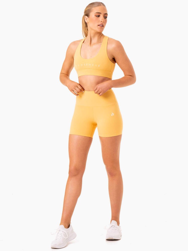 Ryderwear Staples Scrunch Bum Mid Length Shorts Mango | FYX-619235