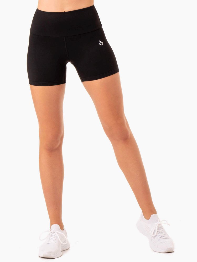 Ryderwear Staples Scrunch Bum Mid Length Shorts Svarta | GSA-260173