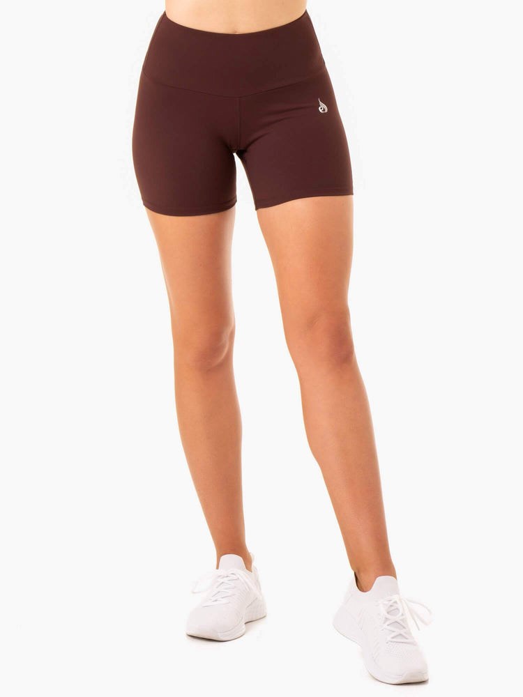 Ryderwear Staples Scrunch Bum Mid Length Shorts Choklad | TEJ-586390