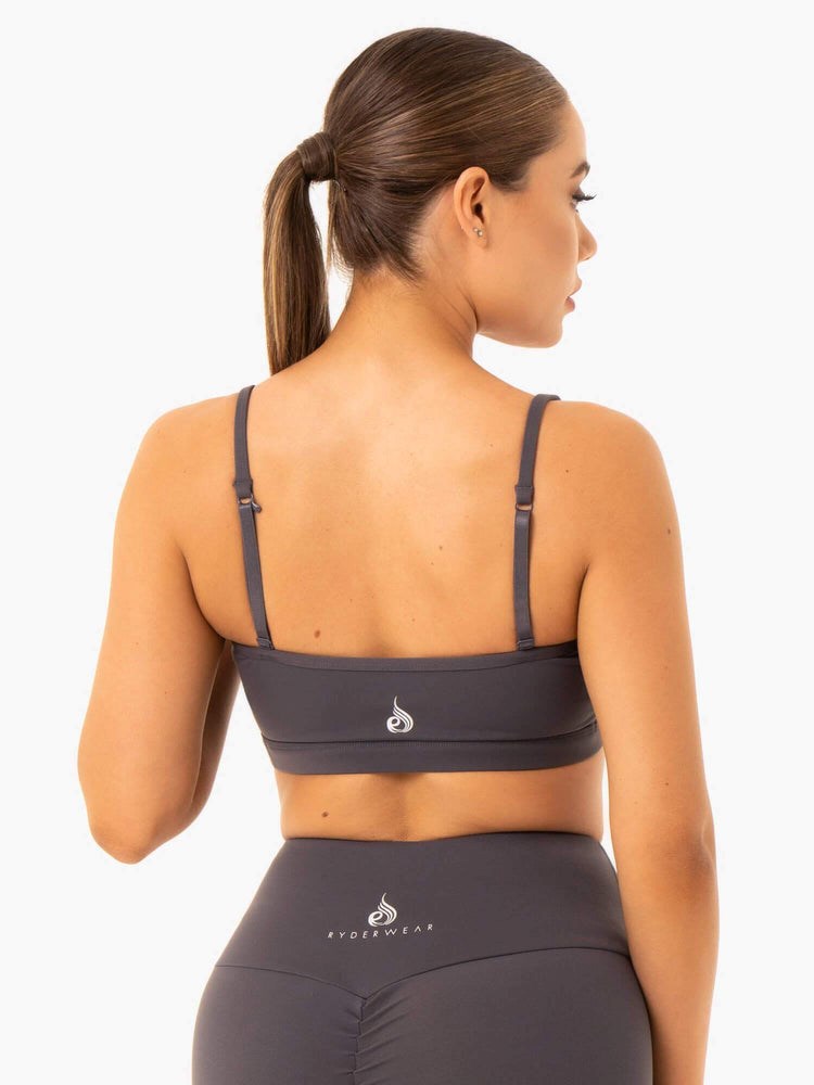 Ryderwear Staples Sports Bra Charcoal | DEW-642950