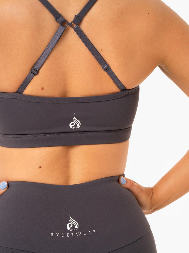 Ryderwear Staples Sports Bra Charcoal | DEW-642950