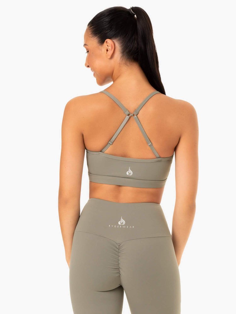 Ryderwear Staples Sports Bra Khaki | FWD-940736