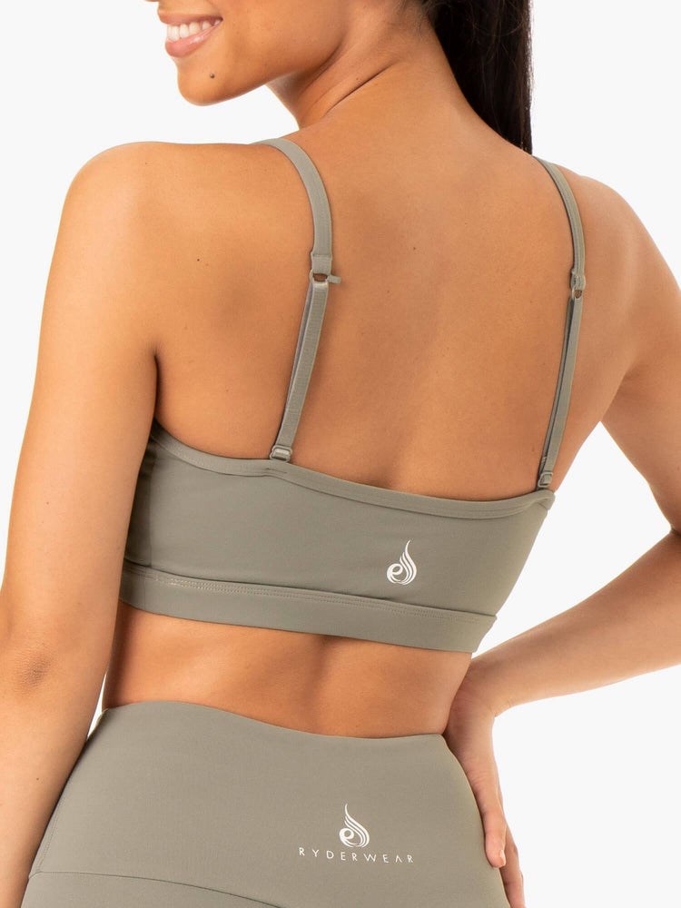 Ryderwear Staples Sports Bra Khaki | FWD-940736