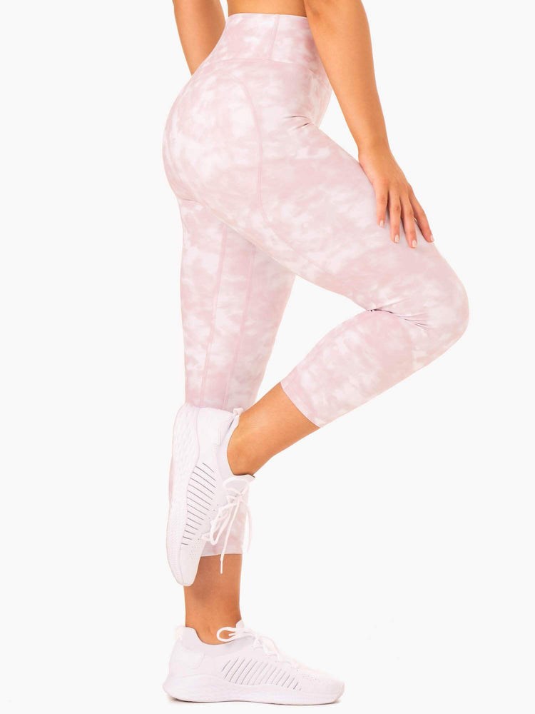 Ryderwear Tie Dye 7/8 Leggings Rosa | LOJ-361452