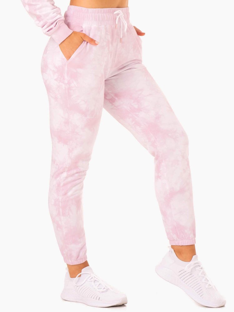 Ryderwear Tie Dye High Waisted Track Pants Rosa | COK-657349