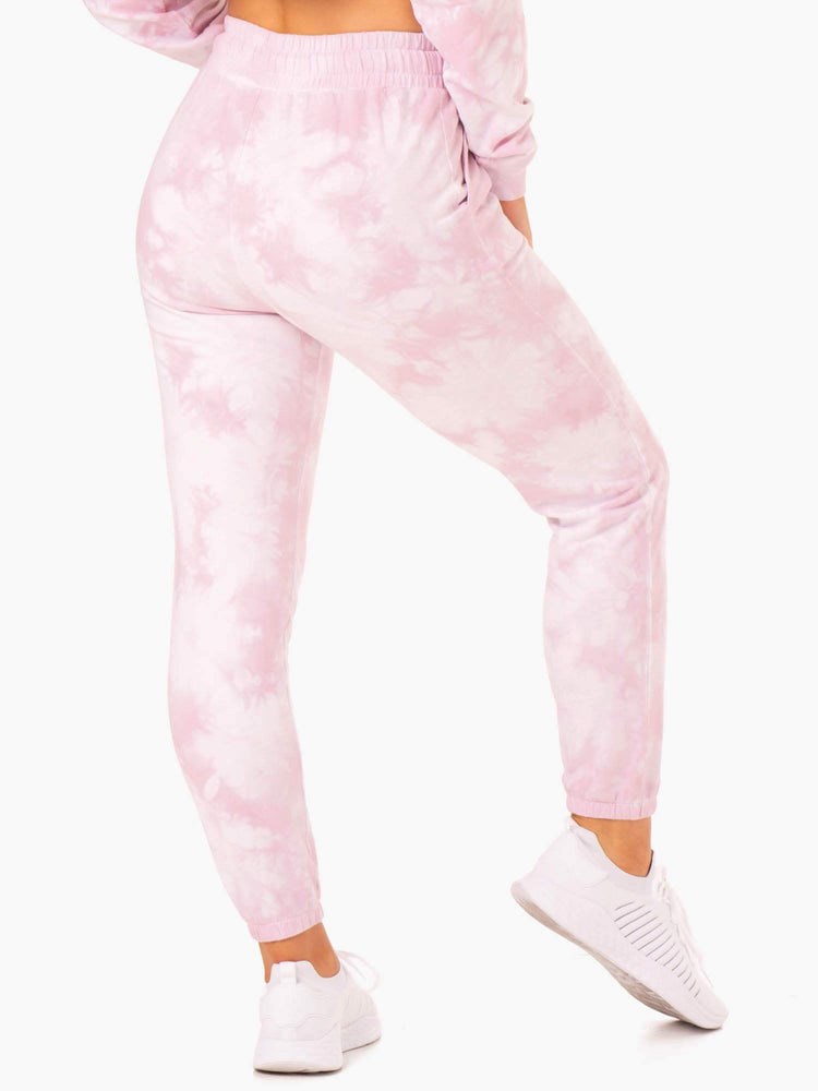 Ryderwear Tie Dye High Waisted Track Pants Rosa | COK-657349