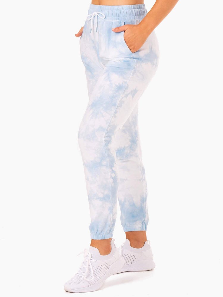 Ryderwear Tie Dye High Waisted Track Pants Blå | ZEH-024568