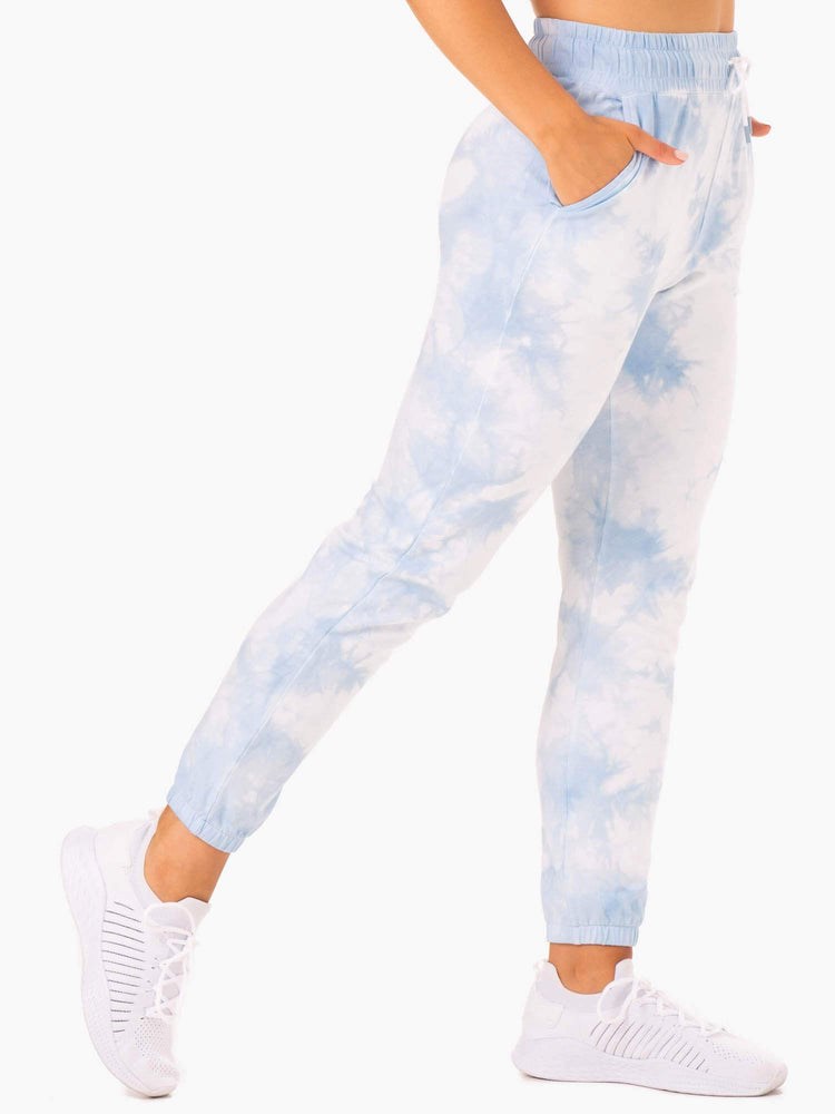 Ryderwear Tie Dye High Waisted Track Pants Blå | ZEH-024568