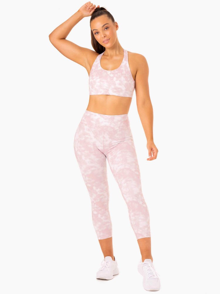 Ryderwear Tie Dye Sports Bra Rosa | UTC-145602