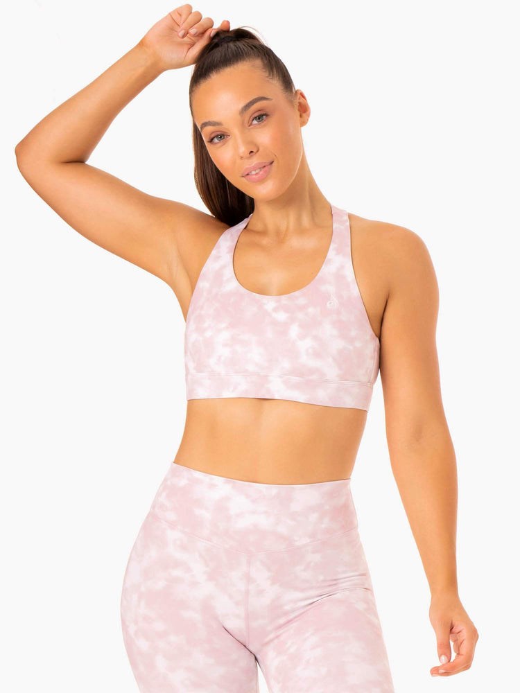 Ryderwear Tie Dye Sports Bra Rosa | UTC-145602