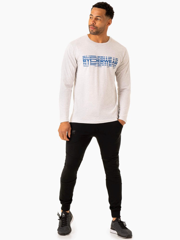 Ryderwear Tryck Long Sleeve T-Shirt Grå | UTC-461578