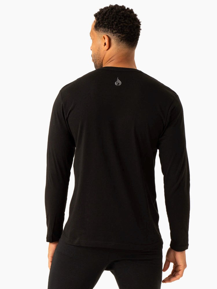 Ryderwear Tryck Long Sleeve T-Shirt Svarta | IDP-645129