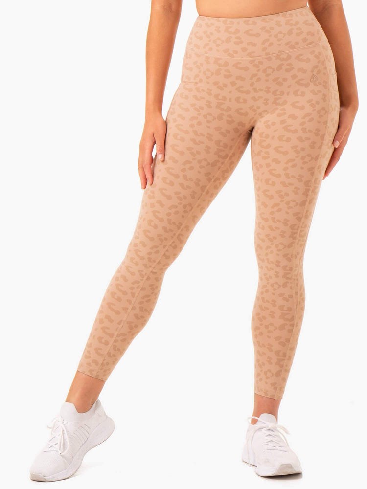 Ryderwear Ultra High Waisted Full Length Leggings Leopard | LZU-923146