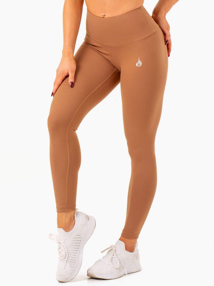 Ryderwear Vital High Waisted Scrunch Leggings Mocha | JXZ-120497