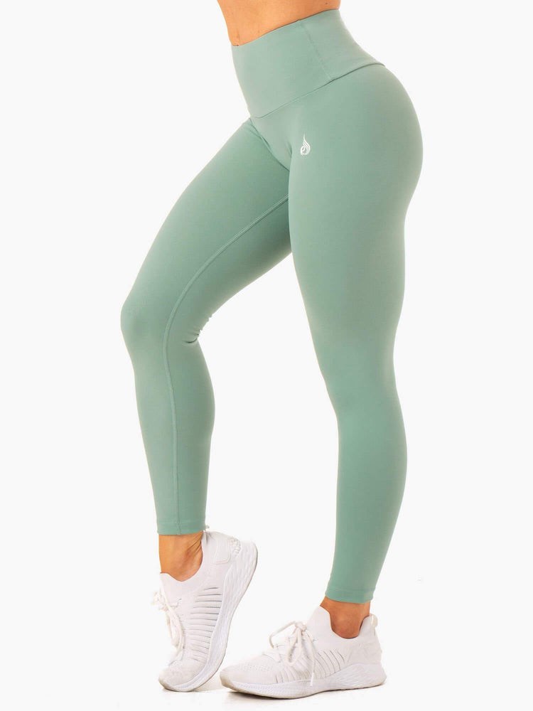 Ryderwear Vital High Waisted Scrunch Leggings Sage | OQG-063158