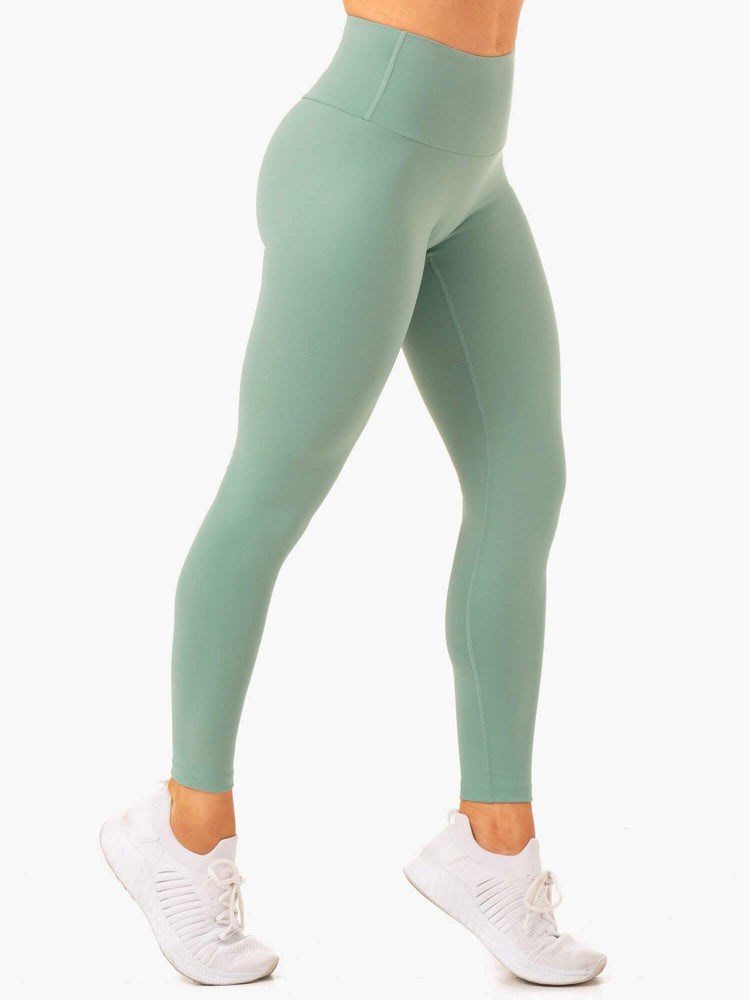 Ryderwear Vital High Waisted Scrunch Leggings Sage | OQG-063158