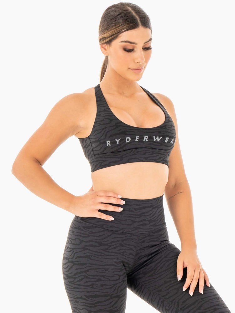 Ryderwear Wild Cross Over Sports Bra Svarta | BKX-381275