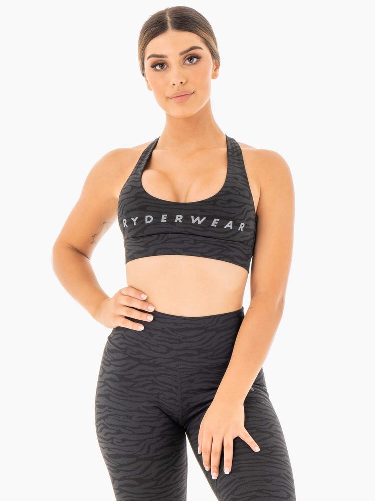 Ryderwear Wild Cross Over Sports Bra Svarta | BKX-381275